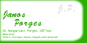 janos porges business card